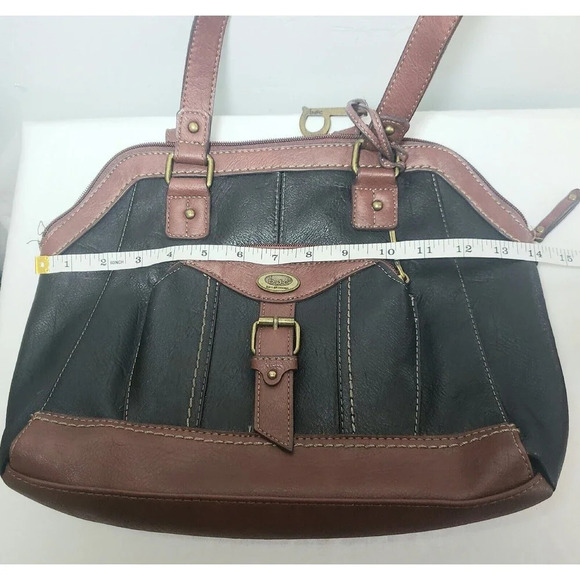 B.O.C. Born Black Shoulder Bag Purse Brown Original hardware Zipper closure - Picture 6 of 12